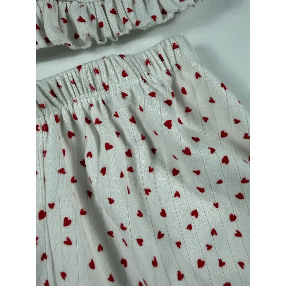 Little Posh Design Handmade Heart Print Ribbed Lounge Set 5